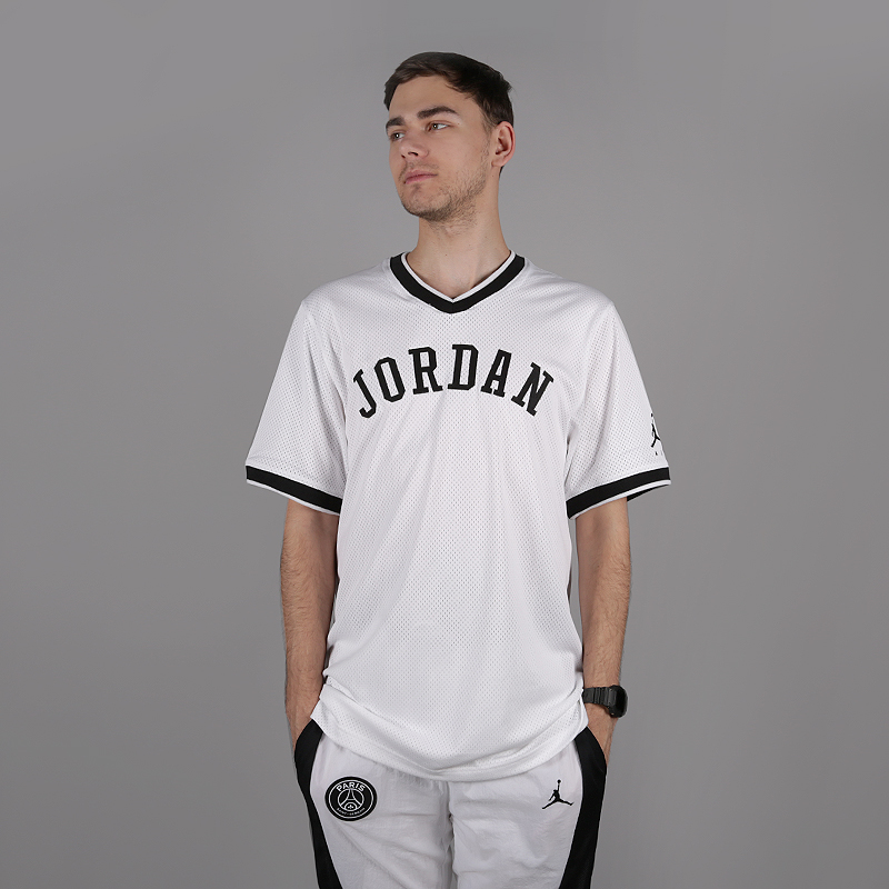 мужская белая футболка Jordan Jumpman Mesh Jersey AR0028-100 - цена, описание, фото 1
